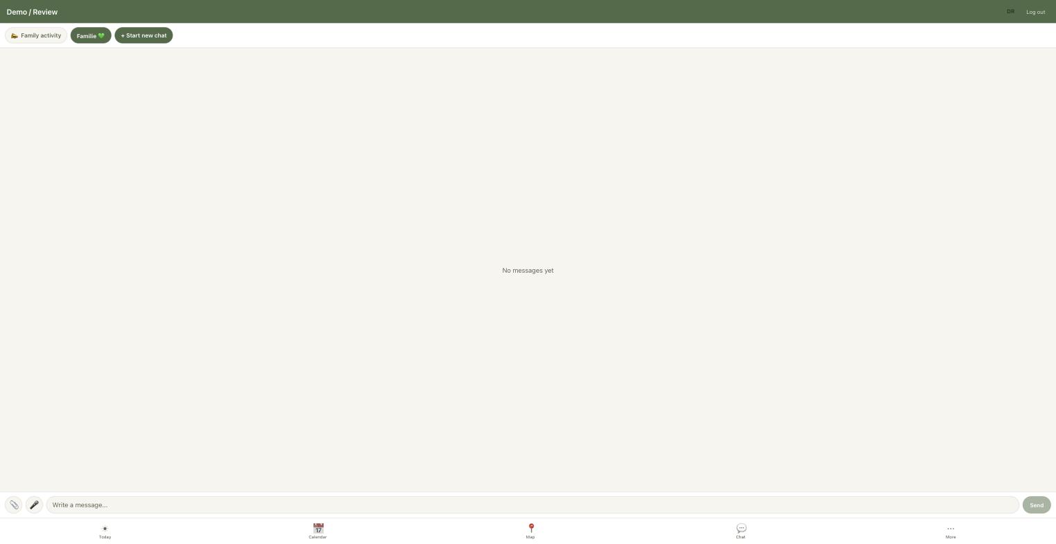 La Chat con il thread «Attività di famiglia» fissato e in sola lettura.
